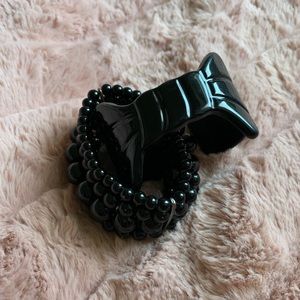 set of black bracelets